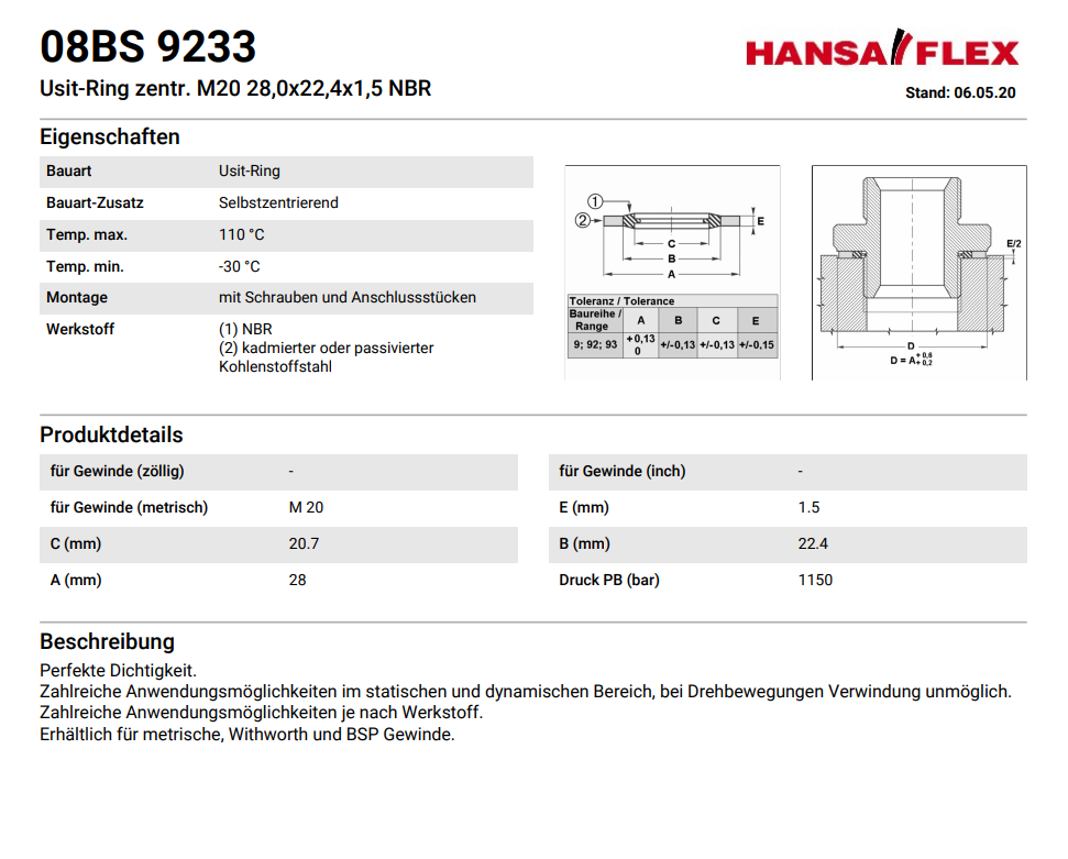 PARCO Unterlegscheiben DIN 125 A vz.