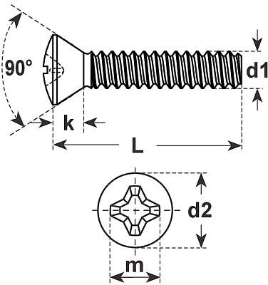 KÜWI - Linsensenkschrauben mit Kreuz H, DIN966A-H~ISO4047 A2 rostfrei  M8x30: …