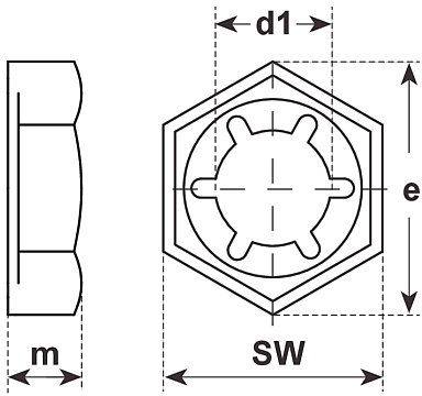 M10x1,5 selbstsichernde Mutter blank verzinkt SW17 niedrige Form DIN 985