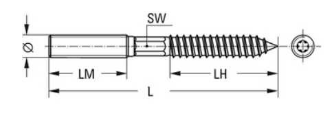 Sechskantschrauben mit Schaft 10.9 blank/schwarz M10x60 - 100
